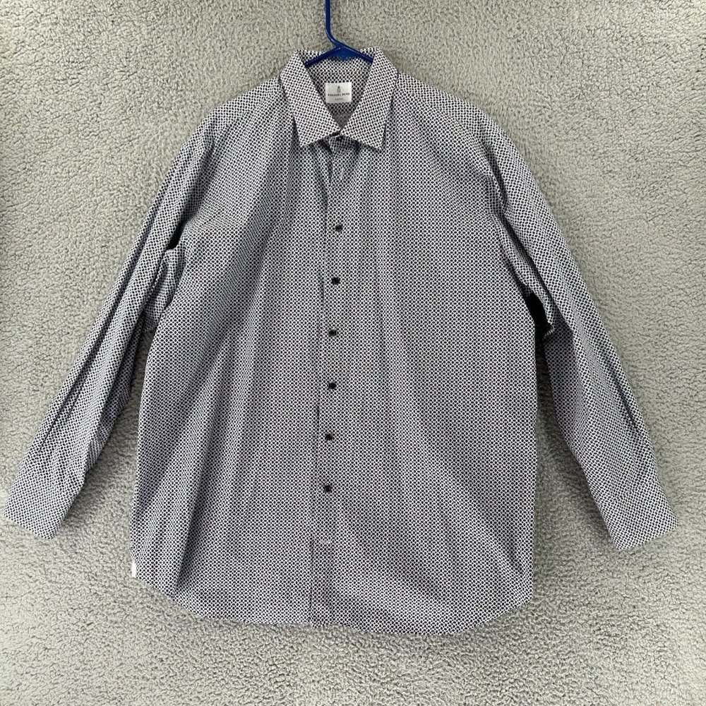 EMANUEL BERG Shirt‎ Mens XL Button Up Long Sleeve Geometric Stretch READ